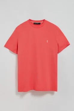 Camiseta coral básica de cuello redondo y bordado Rigby Best