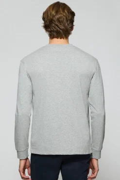 Camiseta de manga larga gris vigoré con logo bordado Rigby Go