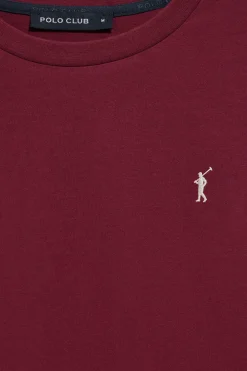 Camiseta de manga larga granate con logo bordado Rigby Go