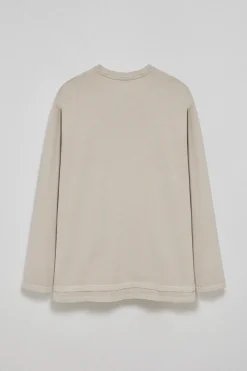 Camiseta de manga larga Hermes beige con logo engomado Polo Club