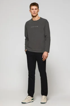 Camiseta de manga larga Hermes negra con logo engomado Polo Club