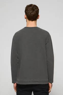 Camiseta de manga larga Hermes negra con logo engomado Polo Club