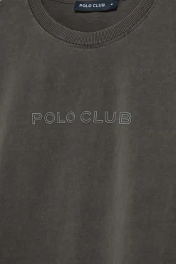 Camiseta de manga larga Hermes negra con logo engomado Polo Club