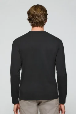 Camiseta de manga larga negra con logo bordado Rigby Go