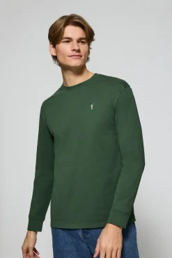 Camiseta de manga larga verde con logo bordado Rigby Go