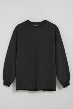 Camiseta de manga larga y cuello redondo negra con detalle Polo Club