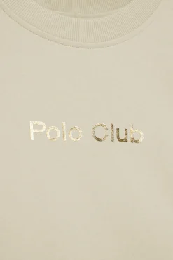 Camiseta Diamond beige con print foil Polo Club