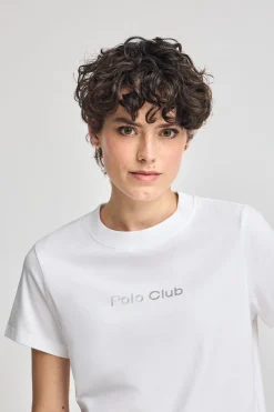 Camiseta Diamond blanca con print foil Polo Club