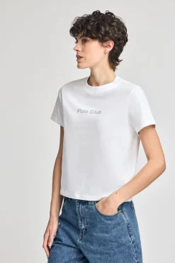Camiseta Diamond blanca con print foil Polo Club