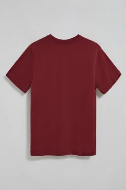 Camiseta granate con cuello de pico y logo bordado Rigby Go