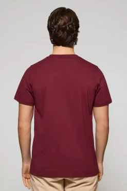 Camiseta granate con cuello redondo y bordado Rigby Go