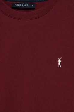Camiseta granate con cuello redondo y bordado Rigby Go