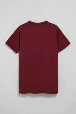 Camiseta granate con cuello redondo y bordado Rigby Go