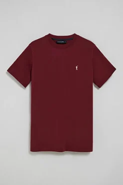 Camiseta granate con cuello redondo y bordado Rigby Go