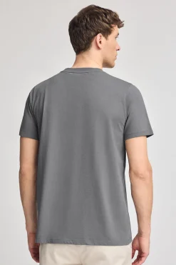 Camiseta gris asfalto de cuello redondo y Big Rigby Go engomado
