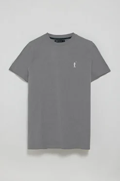 Camiseta gris asfalto de cuello redondo y Big Rigby Go engomado