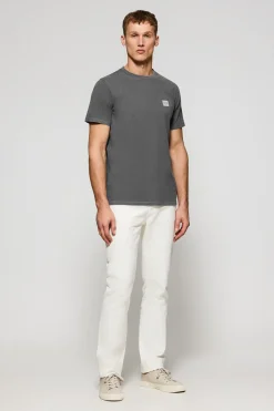 Camiseta gris asfalto garment dye con logo engomado Polo Club