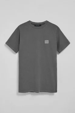 Camiseta gris asfalto garment dye con logo engomado Polo Club