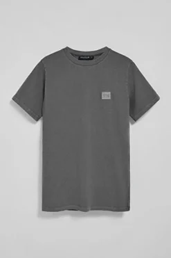 Camiseta gris asfalto garment dye con logo engomado Polo Club