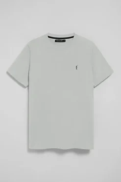 Camiseta gris claro con cuello redondo y bordado Rigby Go
