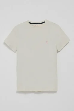 Camiseta gris claro de cuello redondo con bordado Rigby Go