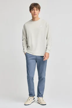 Camiseta gris claro holgada con detalle Polo Club