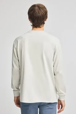 Camiseta gris claro holgada con detalle Polo Club