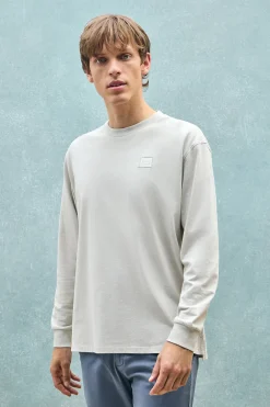 Camiseta gris claro holgada con detalle Polo Club