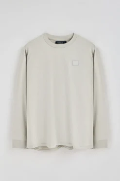 Camiseta gris claro holgada con detalle Polo Club