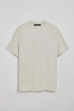 Camiseta gris claro microestructura con monograma bordado PC