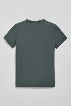 Camiseta gris piedra de cuello redondo con bordado Rigby Go