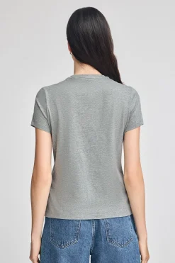 Camiseta gris vigoré de cuello redondo con bordado Rigby Go
