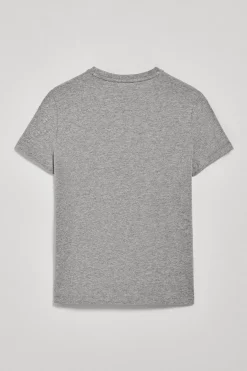 Camiseta gris vigoré de cuello redondo con bordado Rigby Go