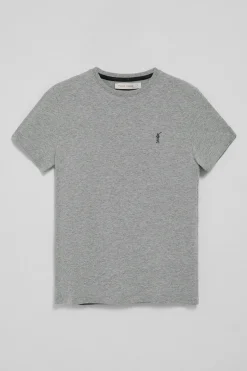 Camiseta gris vigoré de cuello redondo con bordado Rigby Go