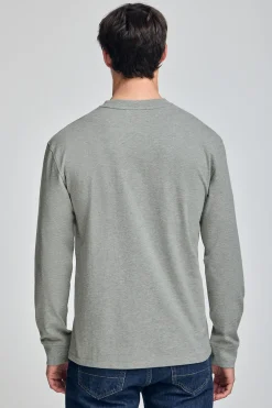 Camiseta gris vigoré de manga larga y bordado Rigby Go