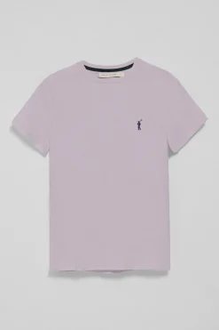 Camiseta lavanda de cuello redondo con bordado Rigby Go