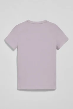Camiseta lavanda de cuello redondo con bordado Rigby Go