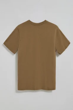 Camiseta marrón con cuello de pico y logo bordado Rigby Go