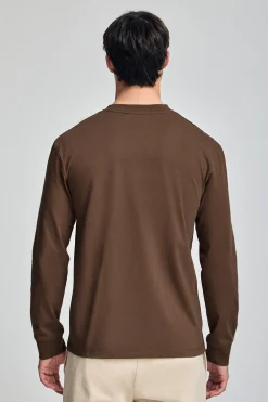 Camiseta marrón de manga larga y bordado Rigby Go