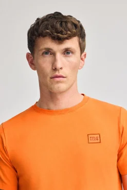 Camiseta naranja garment dye con detalle Polo Club