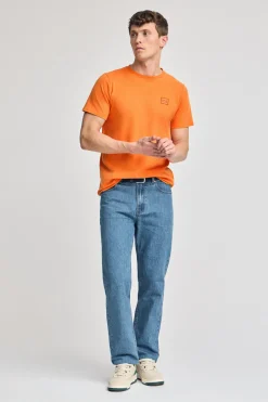 Camiseta naranja garment dye con detalle Polo Club