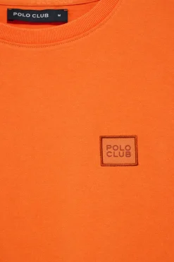 Camiseta naranja garment dye con detalle Polo Club