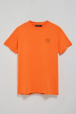 Camiseta naranja garment dye con detalle Polo Club