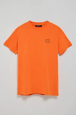 Camiseta naranja garment dye con detalle Polo Club