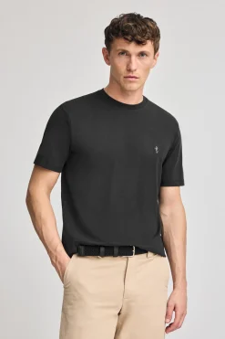 Camiseta negra básica de cuello redondo y bordado Rigby Best