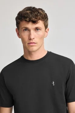 Camiseta negra básica de cuello redondo y bordado Rigby Best