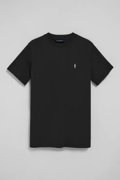Camiseta negra con cuello redondo y bordado Rigby Go