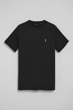 Camiseta negra con cuello redondo y bordado Rigby Go