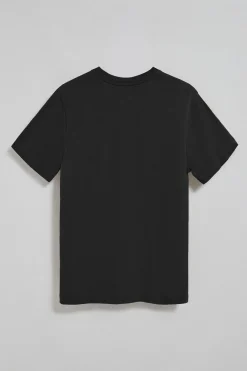 Camiseta negra de cuello redondo con bolsillo y logo Rigby Go