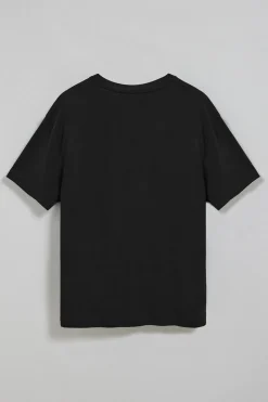 Camiseta negra de cuello redondo con logo engomado Polo Club